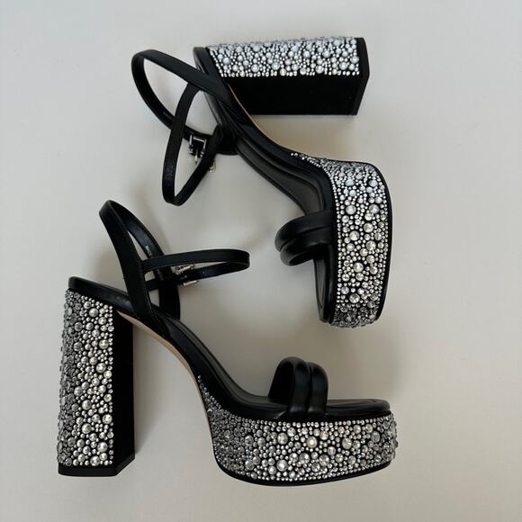 Michael kors Laci Embellished Leather Platform Sandal size 6 - Picture 9 of 16
